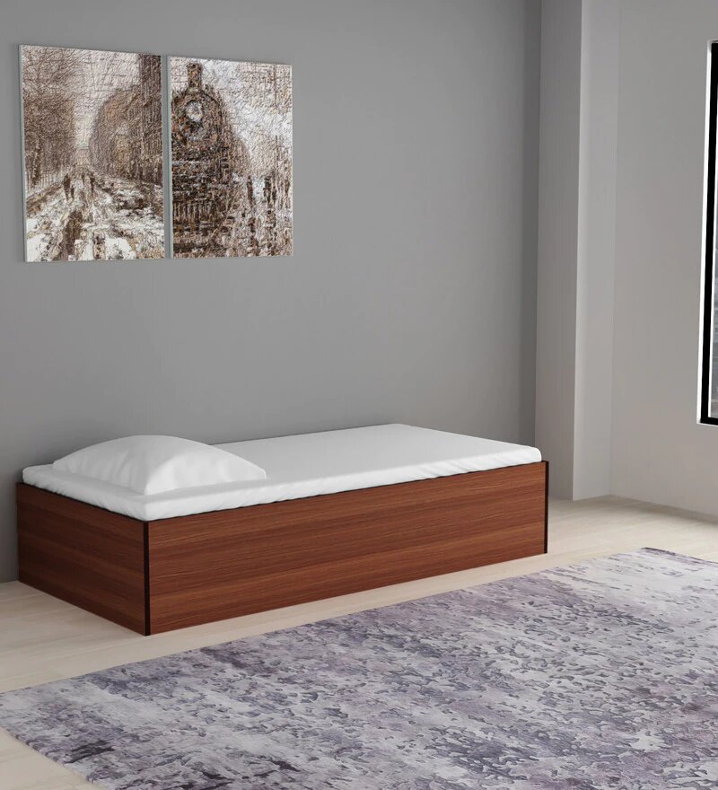 Aspire Divan Bed with Box Storage in Classic Walnut Finish