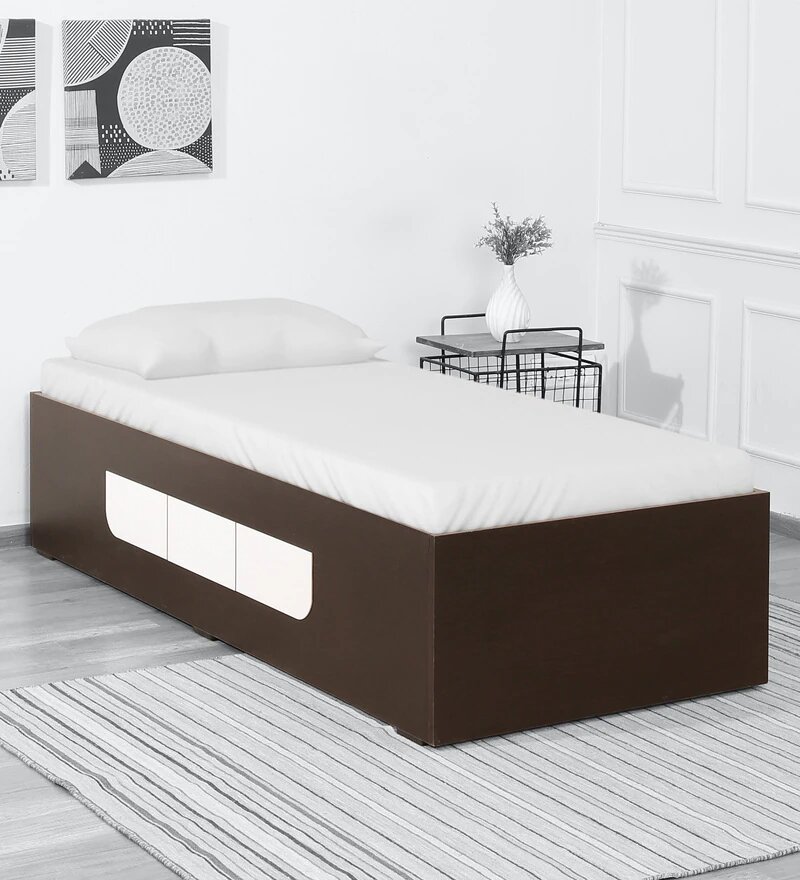 Abril Single Bed With Box Storage In Wenge Finish